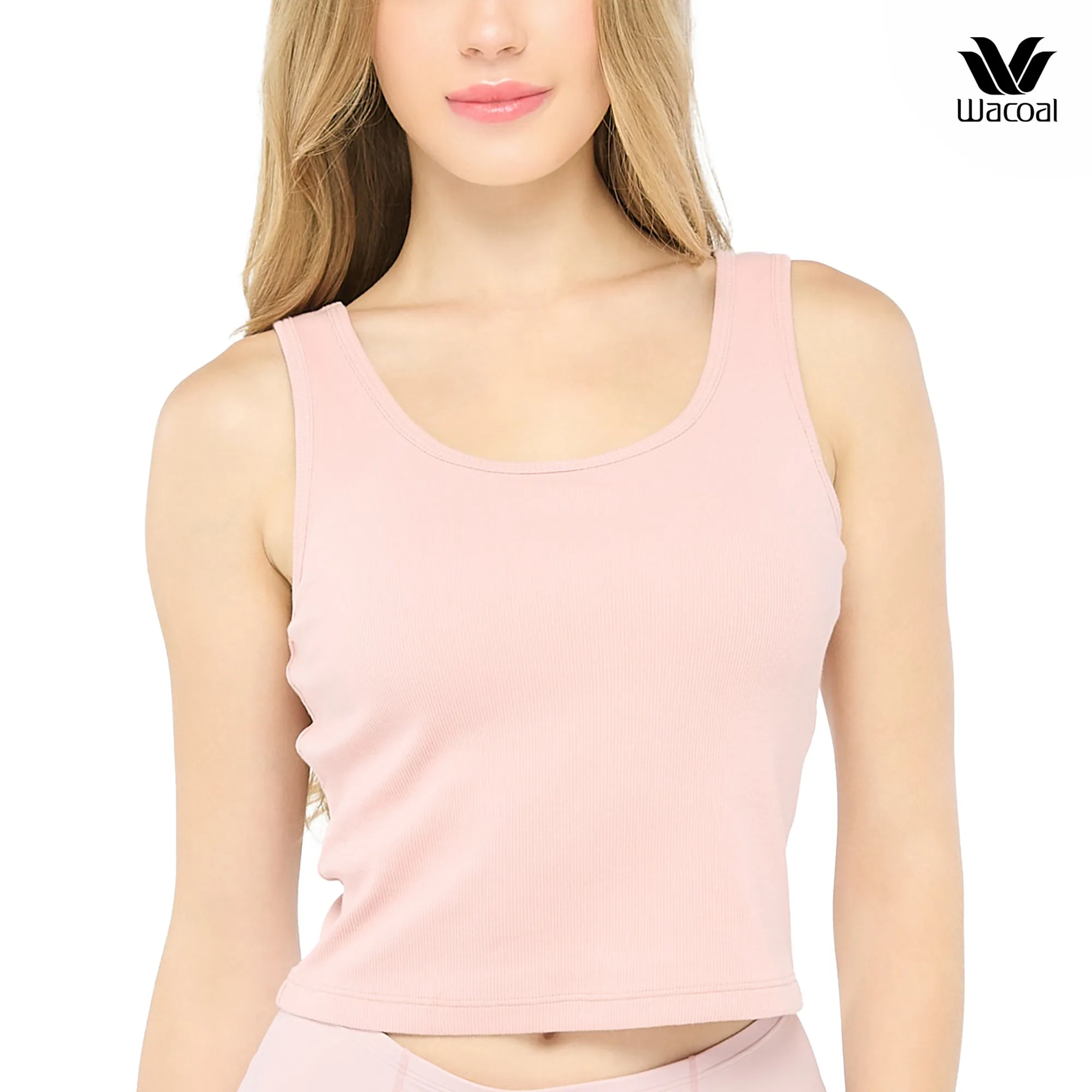 Wacoal Bra Tops เสื้อกล้ามมีบราในตัว รูปแบบคอและหลังกลม รุ่น WH4C17 สีชมพู (CP)