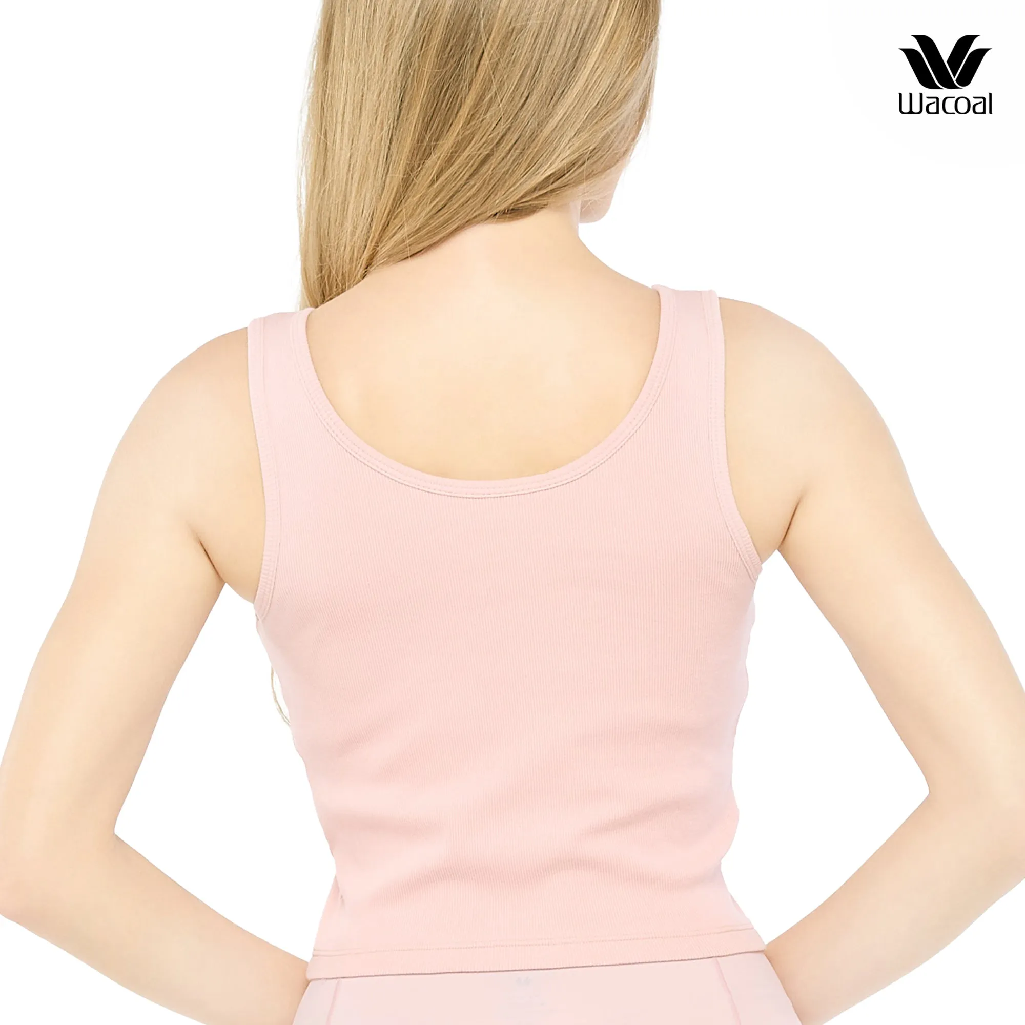 Wacoal Bra Tops เสื้อกล้ามมีบราในตัว รูปแบบคอและหลังกลม รุ่น WH4C17 สีชมพู (CP)