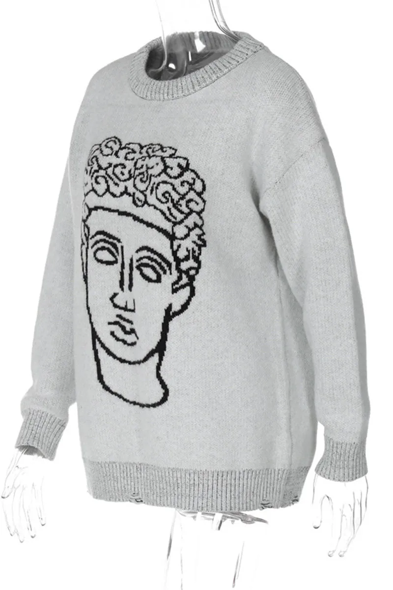 WG0400 Graphic Pullover Sweater