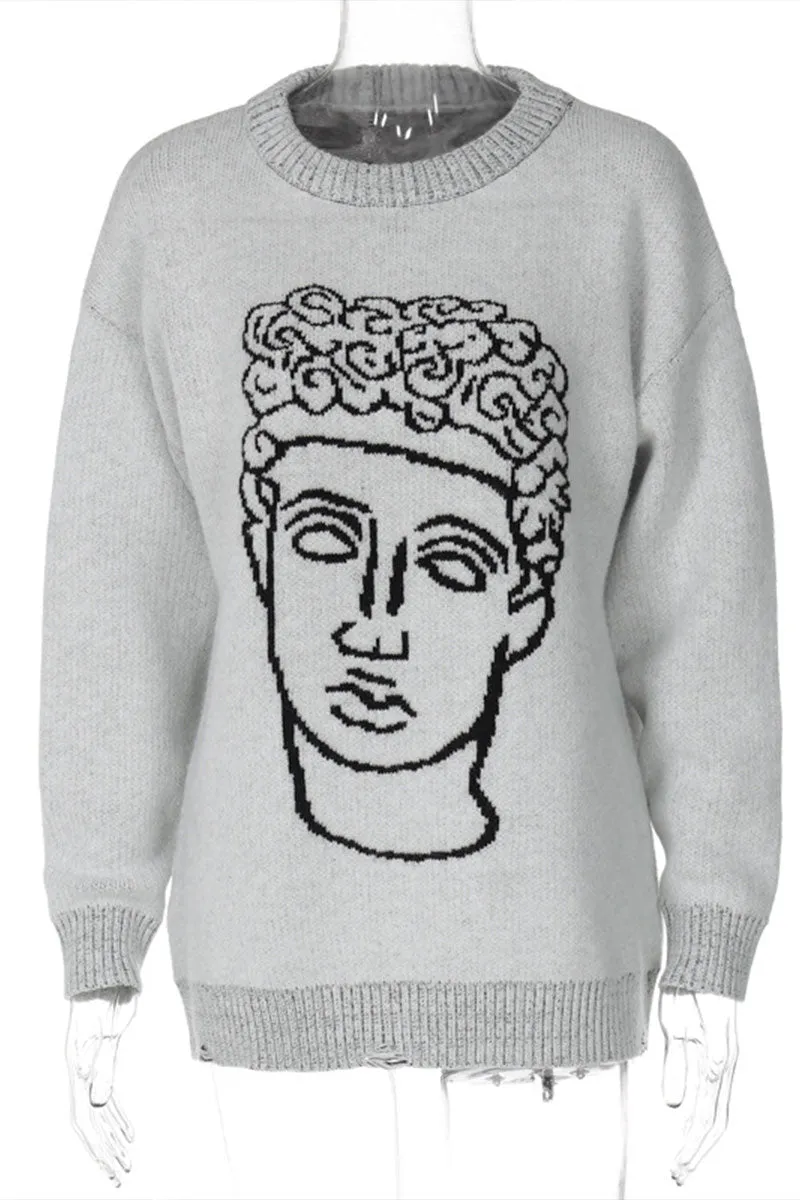 WG0400 Graphic Pullover Sweater