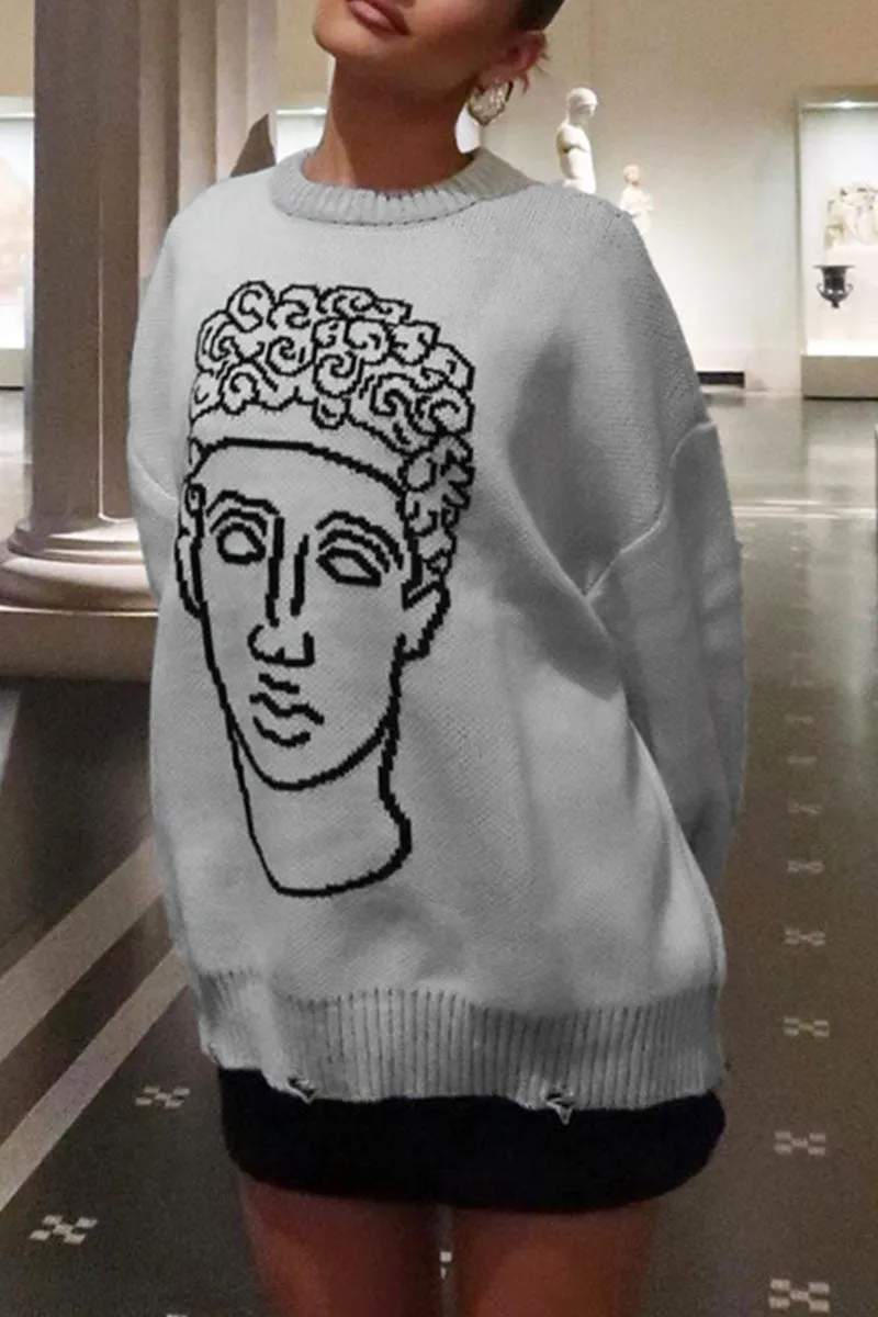 WG0400 Graphic Pullover Sweater