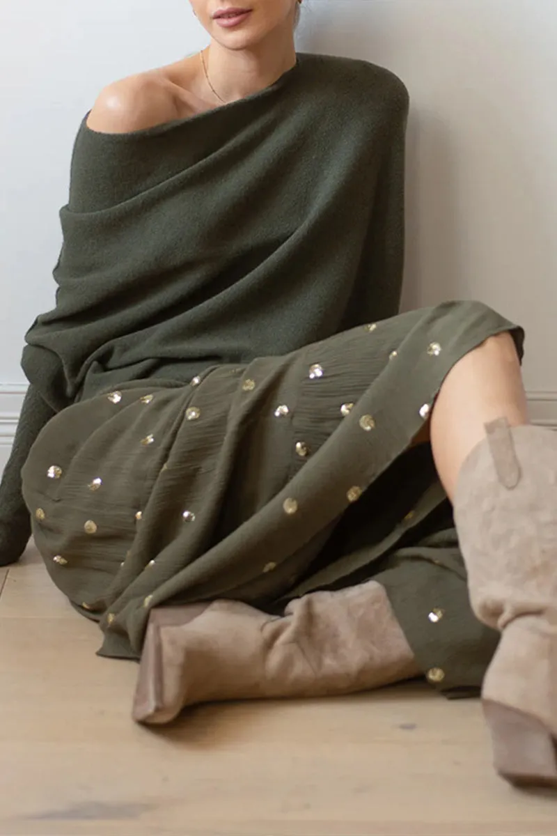 WH0256 Off Shoulder Fashion Sweater