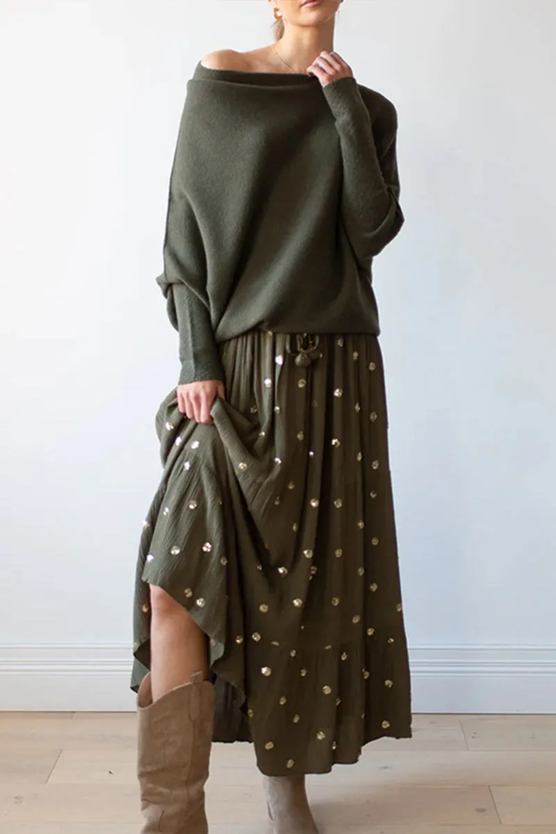 WH0256 Off Shoulder Fashion Sweater