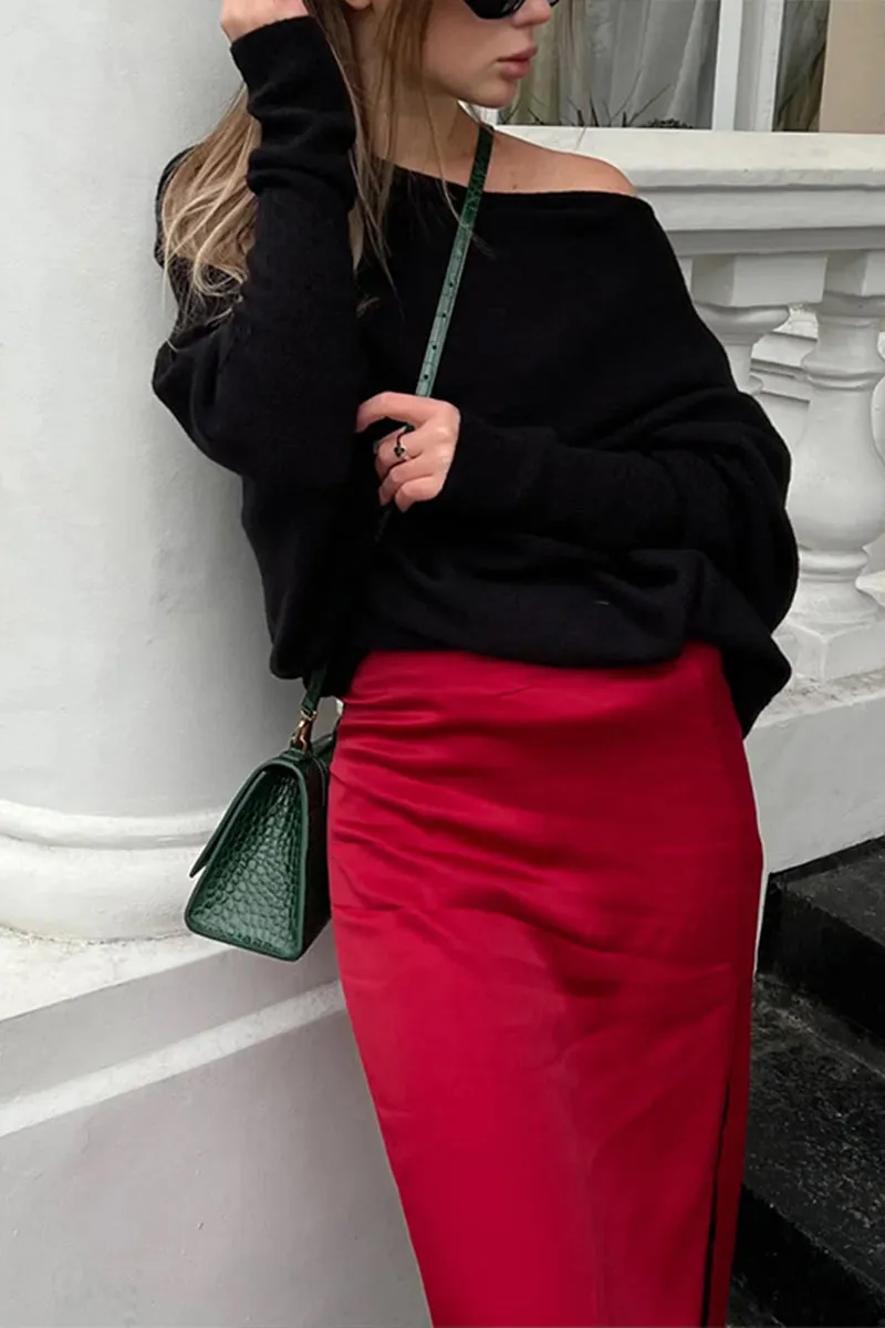 WH0256 Off Shoulder Fashion Sweater