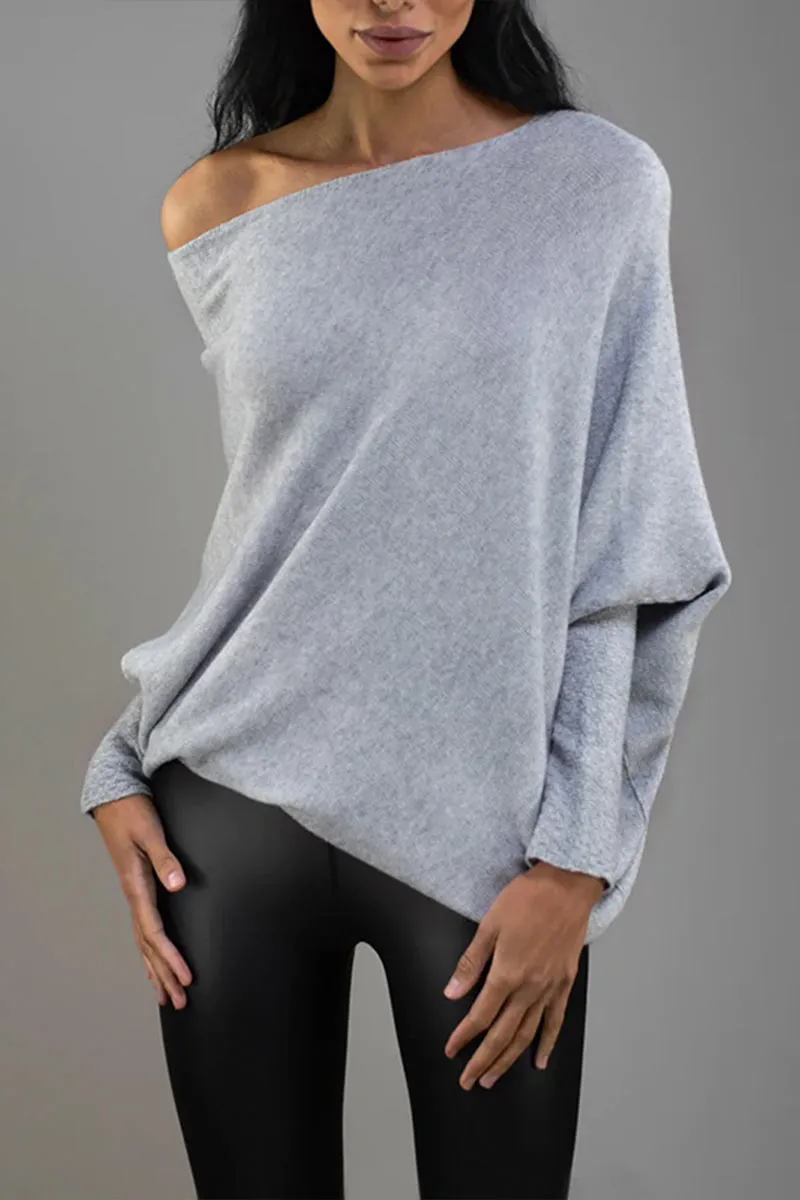 WH0256 Off Shoulder Fashion Sweater