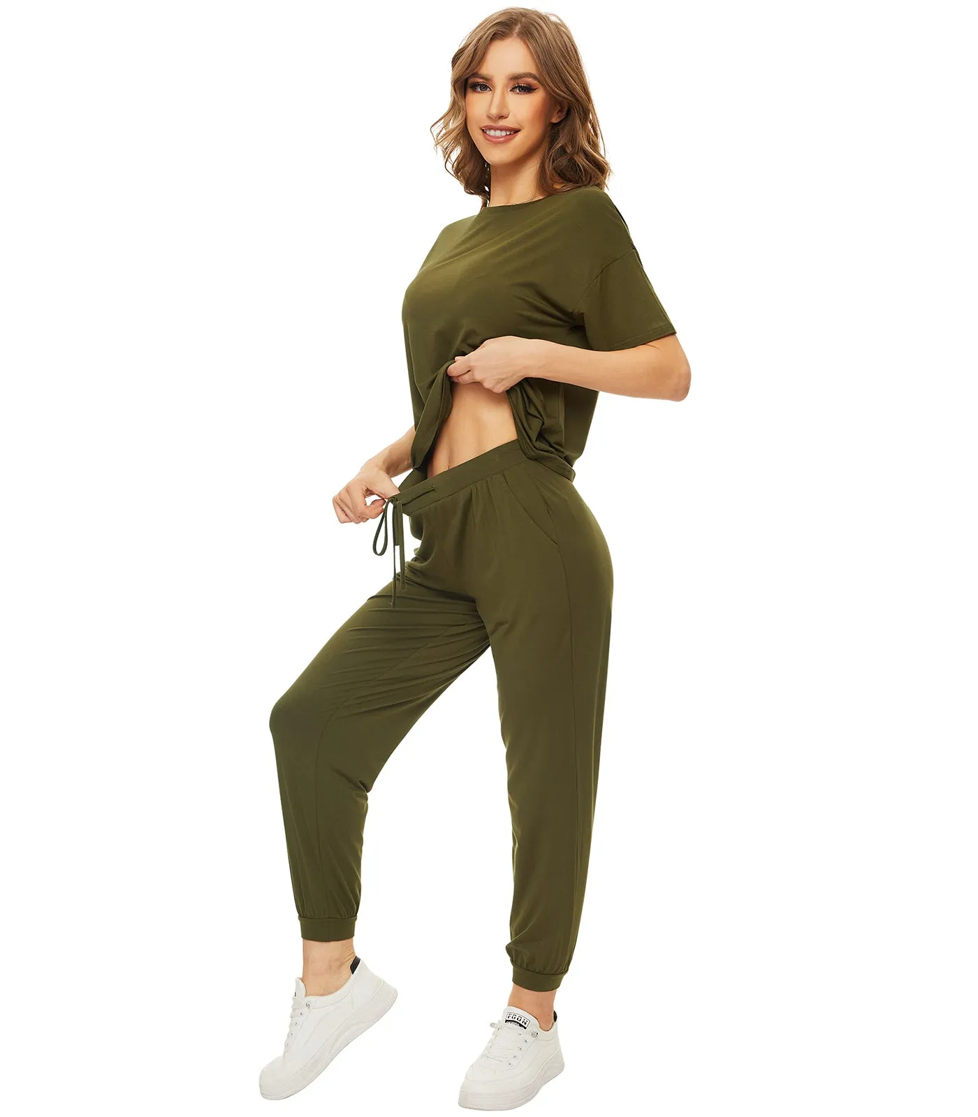 WiWi Womens Bamboo Two Piece Outfits Sets