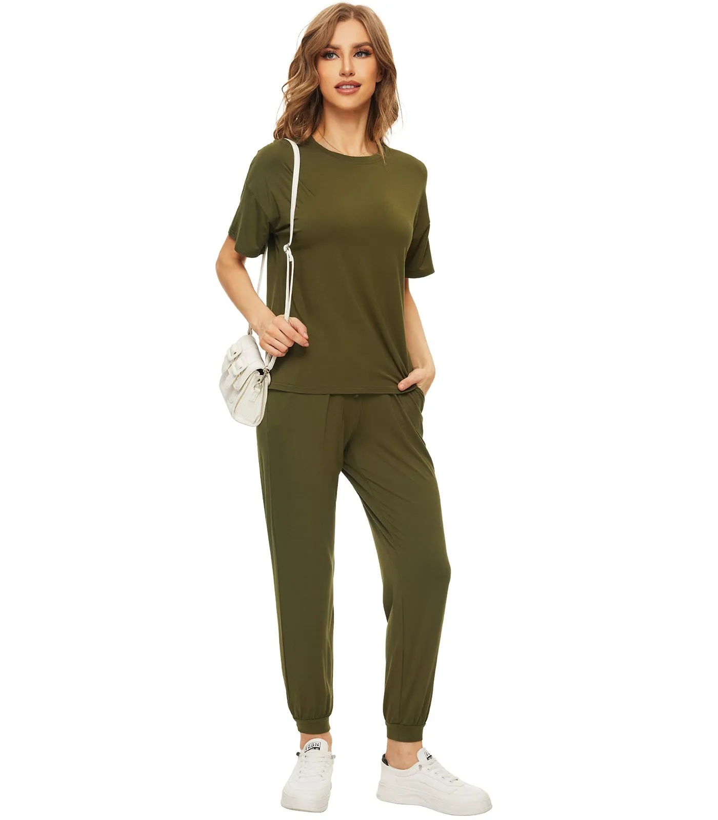 WiWi Womens Bamboo Two Piece Outfits Sets
