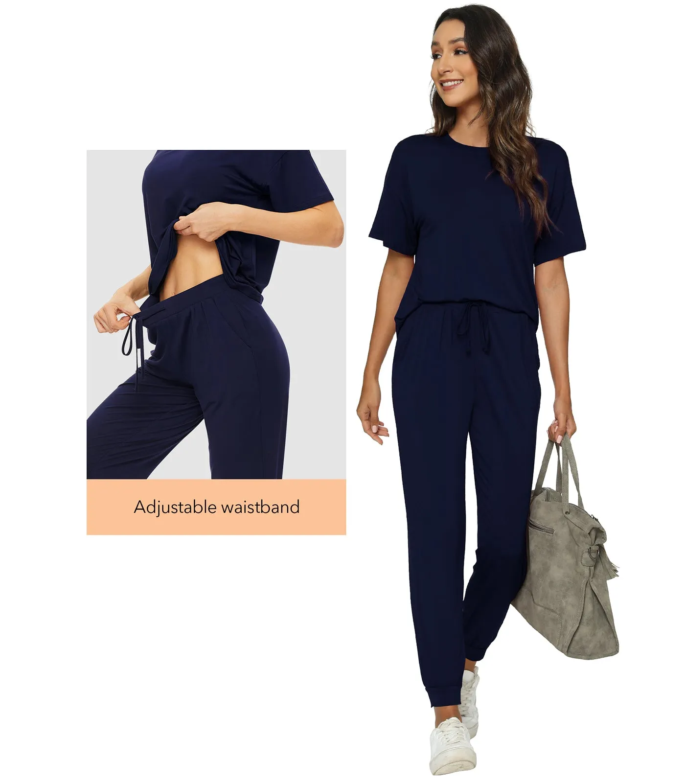 WiWi Womens Bamboo Two Piece Outfits Sets