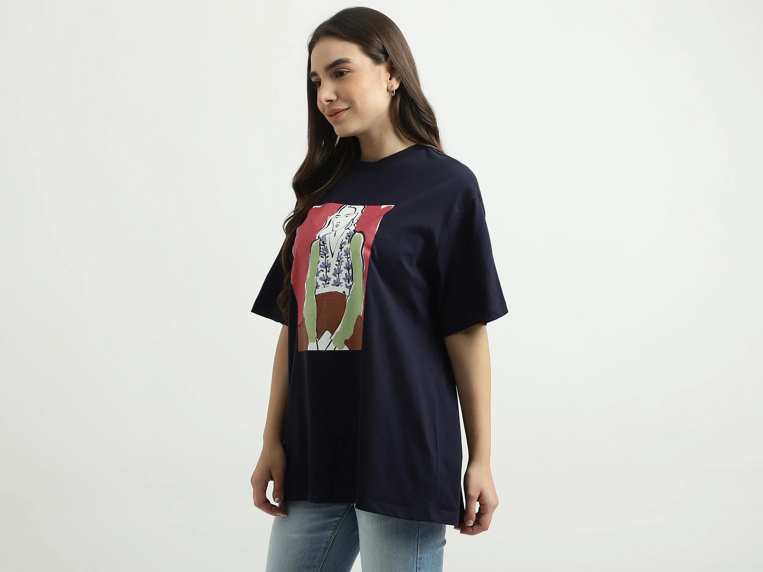 Women Printed Round Neck T-shirt