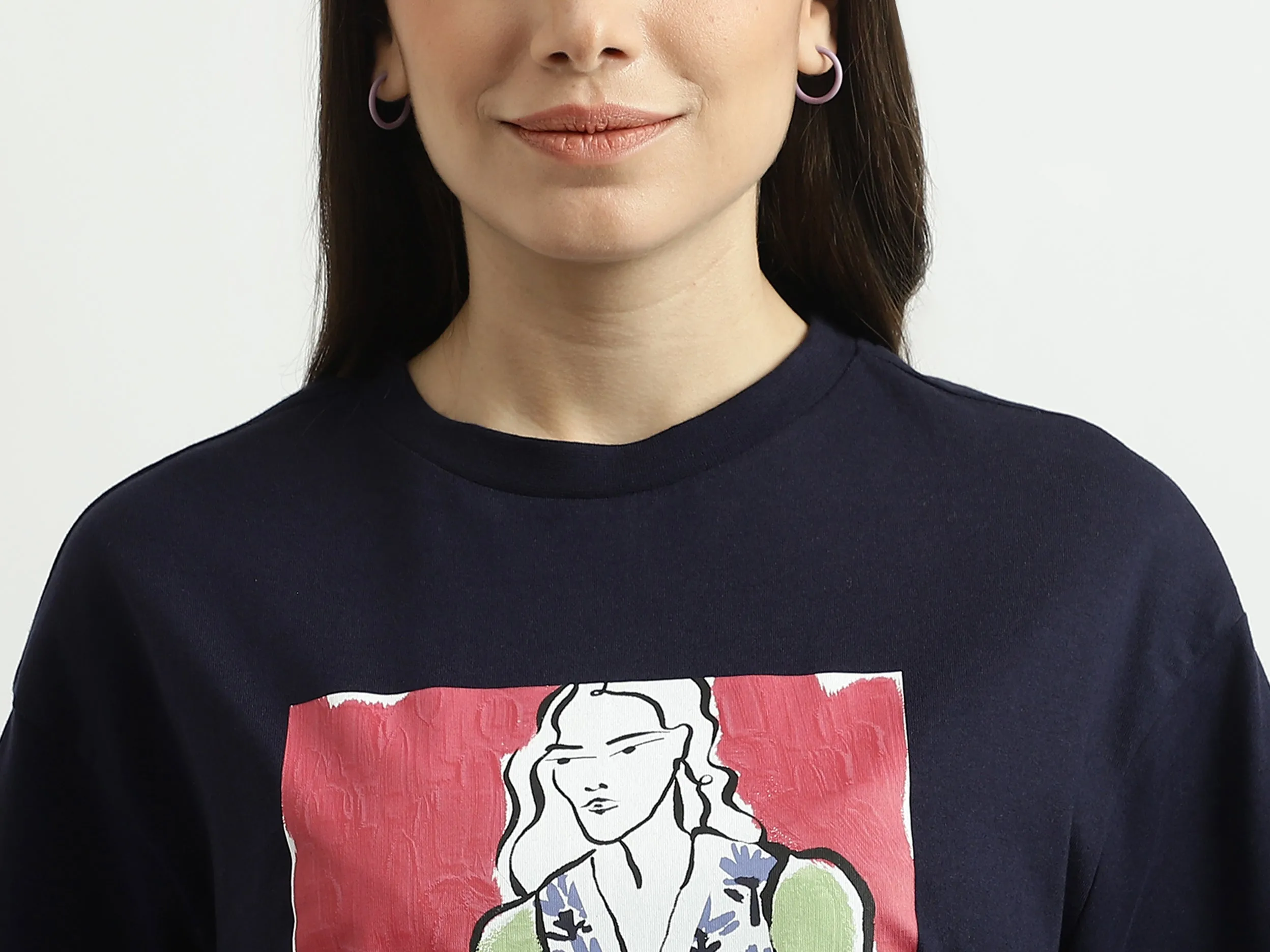 Women Printed Round Neck T-shirt