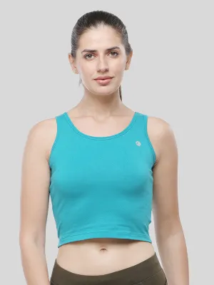 Women Turquish Blue Short Top_ SPEED UP CHOP-T.Blue