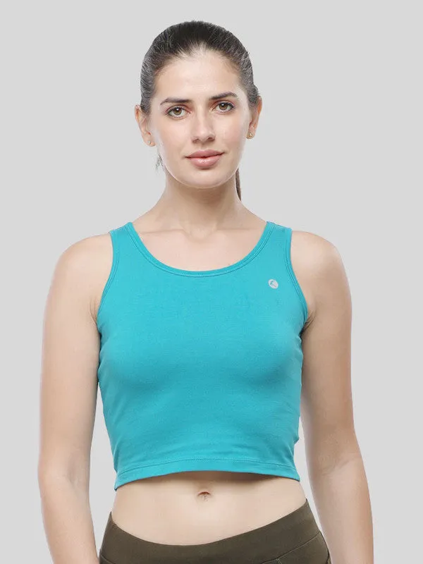Women Turquish Blue Short Top_ SPEED UP CHOP-T.Blue