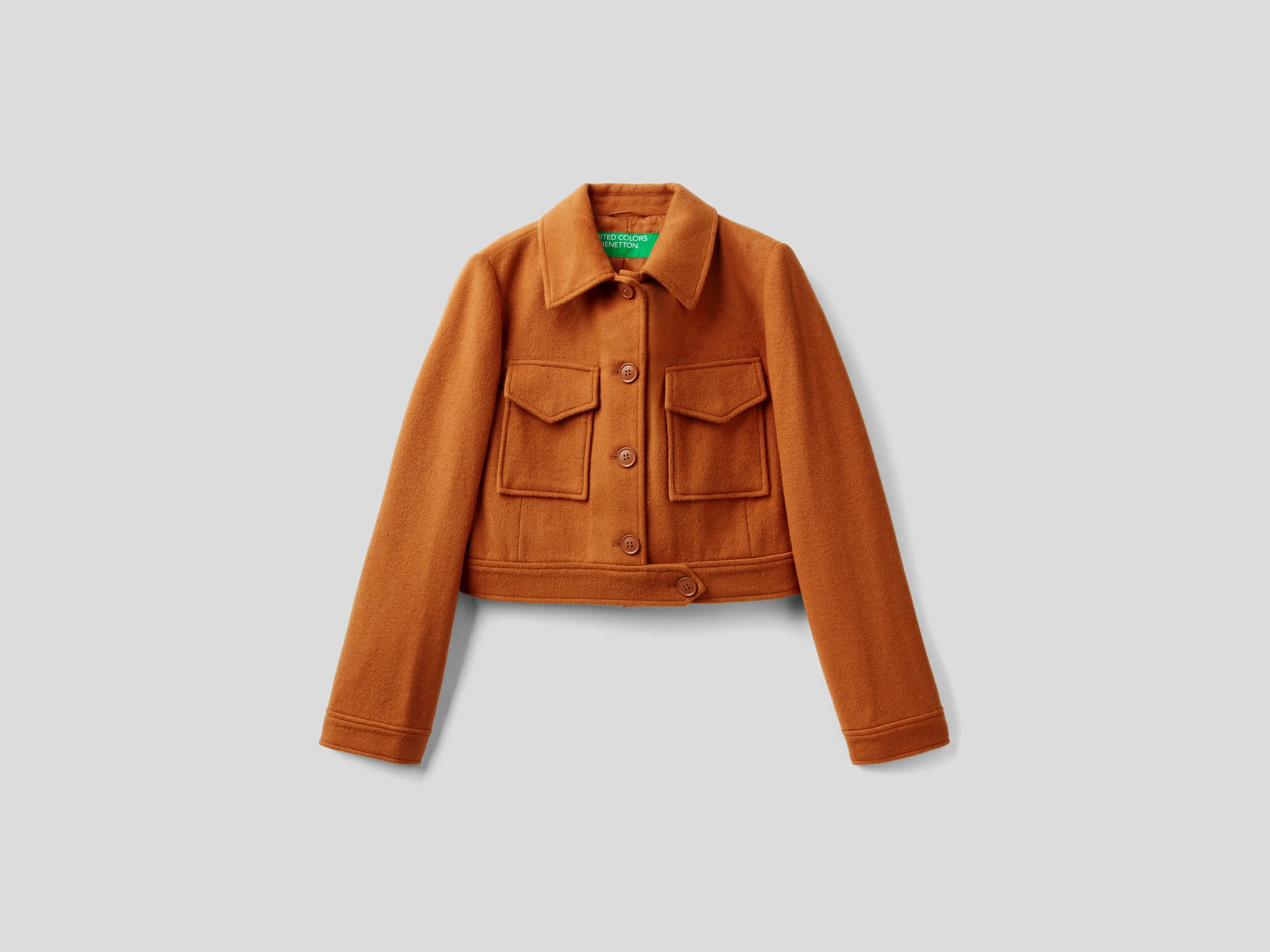 Womens Chest Pocket Style Collared Short Jacket
