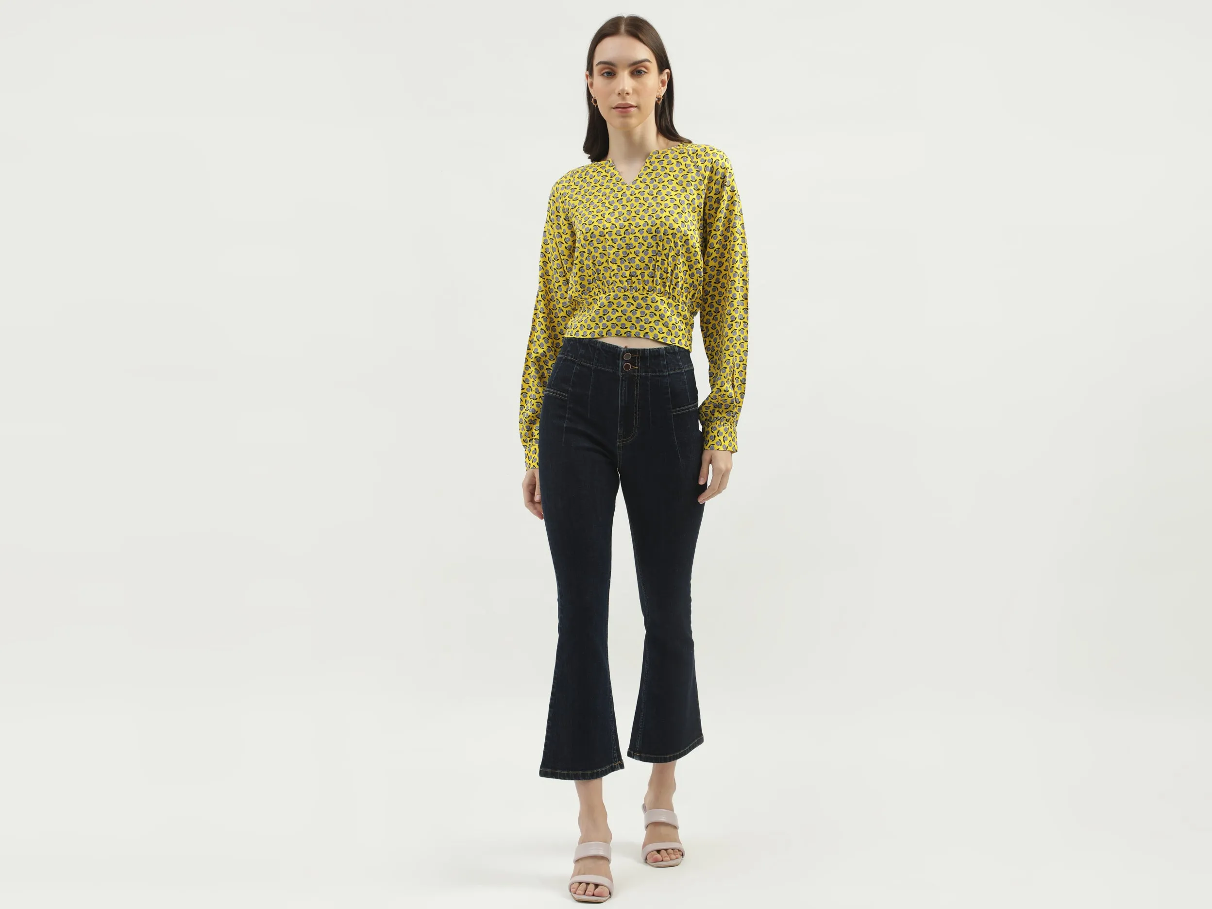Women's Regular Fit V-Neck Floral Tops