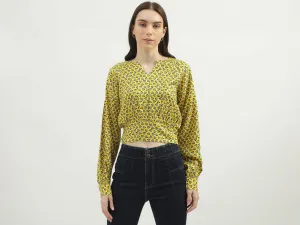 Women's Regular Fit V-Neck Floral Tops