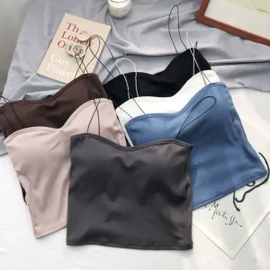 Women's Summer Sleeveless Cotton Bustier Vest Top