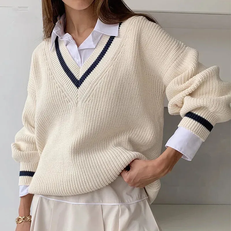 women's sweater long sleeve sweaters & cardigans patchwork casual color block