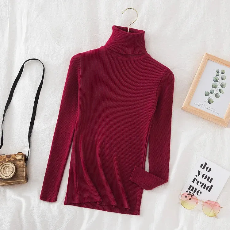 Women's Turtleneck Knitted Cashmere Soft Pullover Sweater