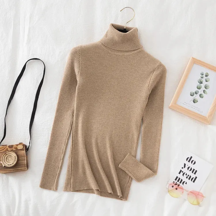 Women's Turtleneck Knitted Cashmere Soft Pullover Sweater