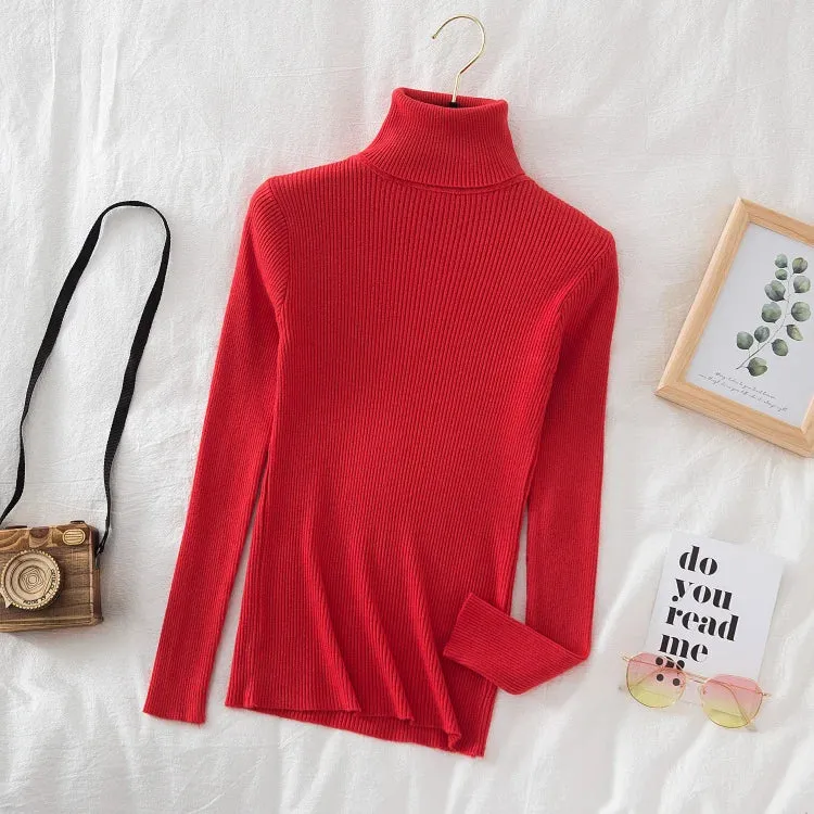 Women's Turtleneck Knitted Cashmere Soft Pullover Sweater