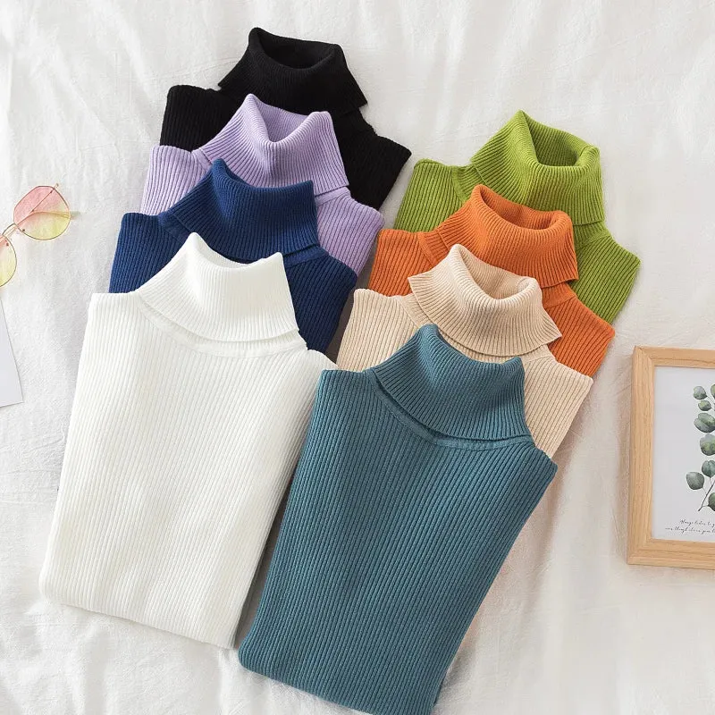 Women's Turtleneck Knitted Cashmere Soft Pullover Sweater