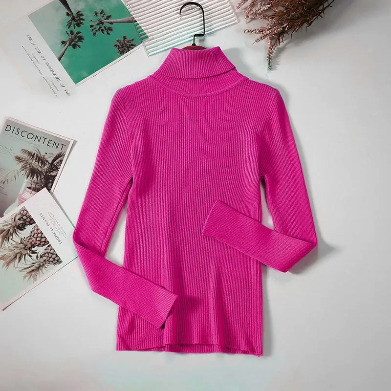 Women's Turtleneck Knitted Cashmere Soft Pullover Sweater