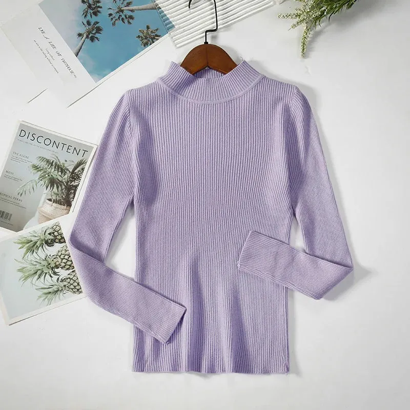 Women's Turtleneck Knitted Cashmere Soft Pullover Sweater