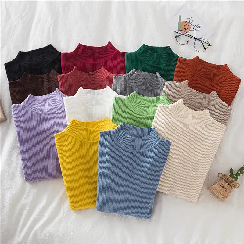 Women's Turtleneck Knitted Cashmere Soft Pullover Sweater
