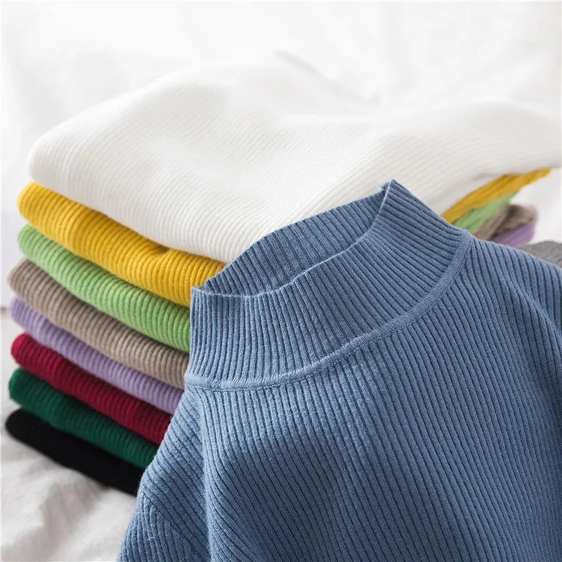 Women's Turtleneck Knitted Cashmere Soft Pullover Sweater