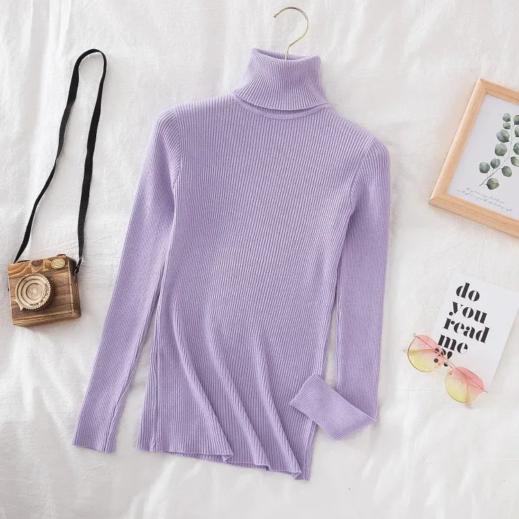 Women's Turtleneck Knitted Cashmere Soft Pullover Sweater