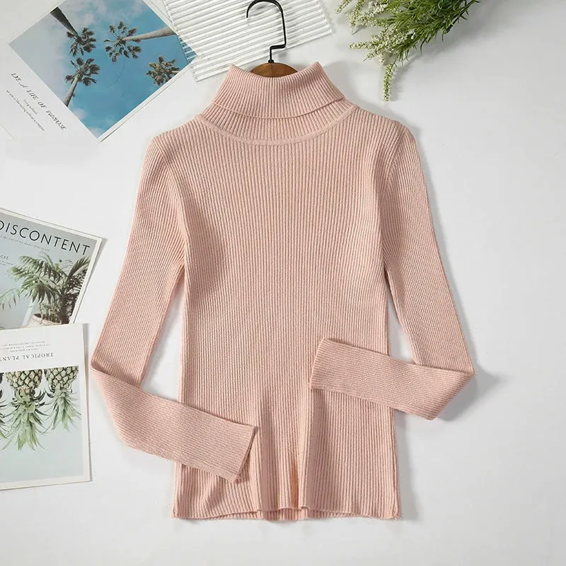 Women's Turtleneck Knitted Cashmere Soft Pullover Sweater