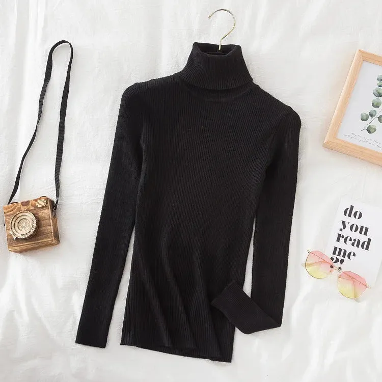 Women's Turtleneck Knitted Cashmere Soft Pullover Sweater