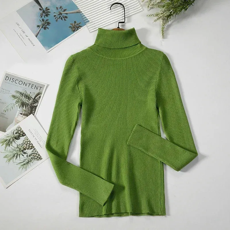 Women's Turtleneck Knitted Cashmere Soft Pullover Sweater
