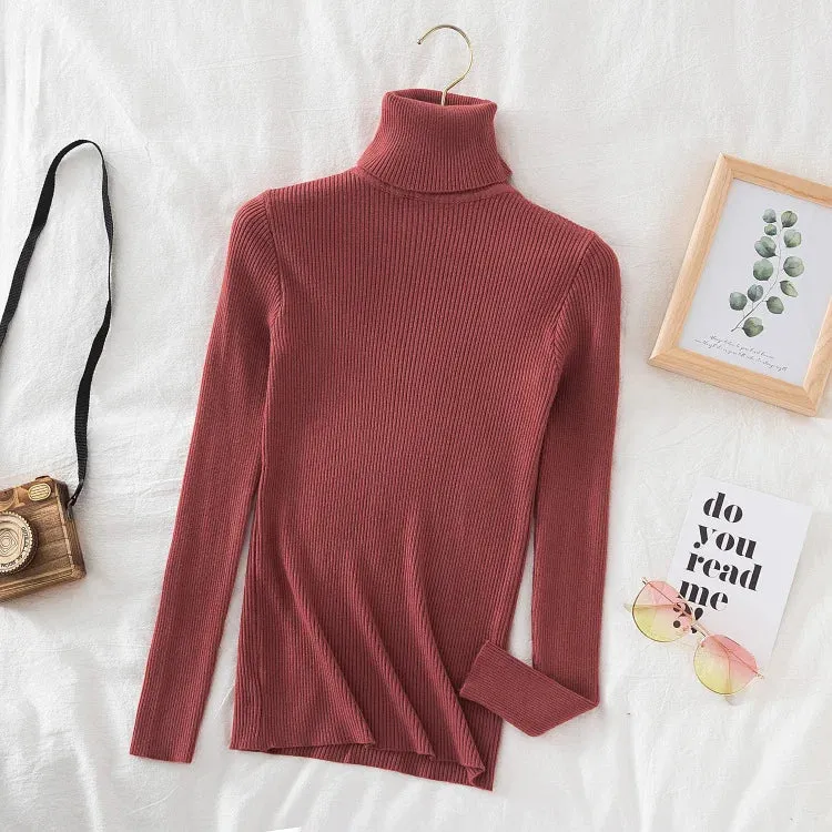 Women's Turtleneck Knitted Cashmere Soft Pullover Sweater