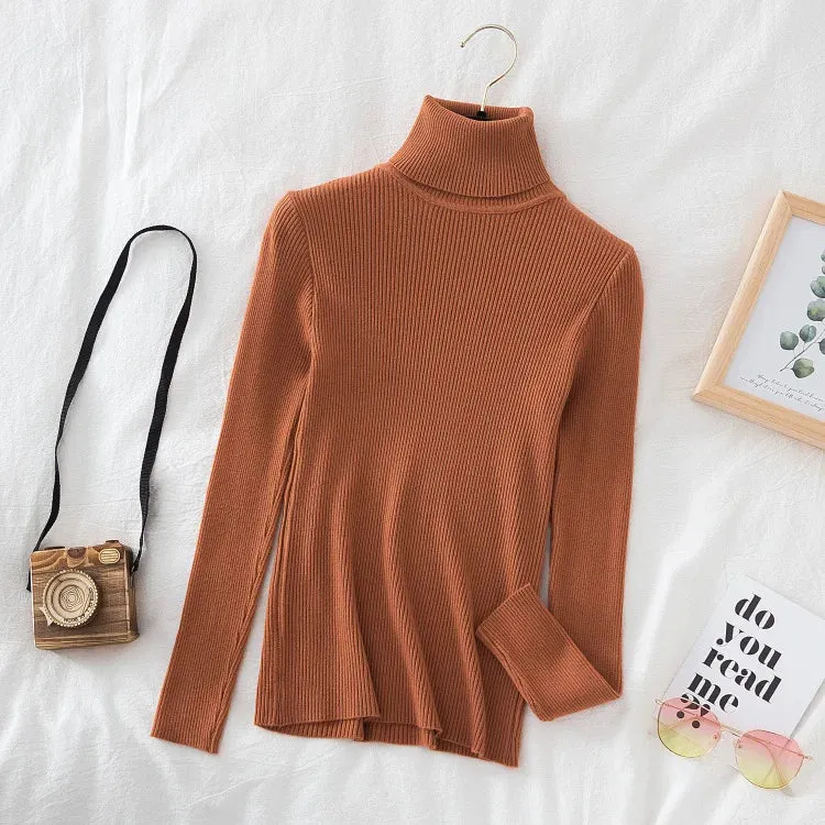 Women's Turtleneck Knitted Cashmere Soft Pullover Sweater