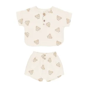 Woven Boxy Top   Short Set || Teddy