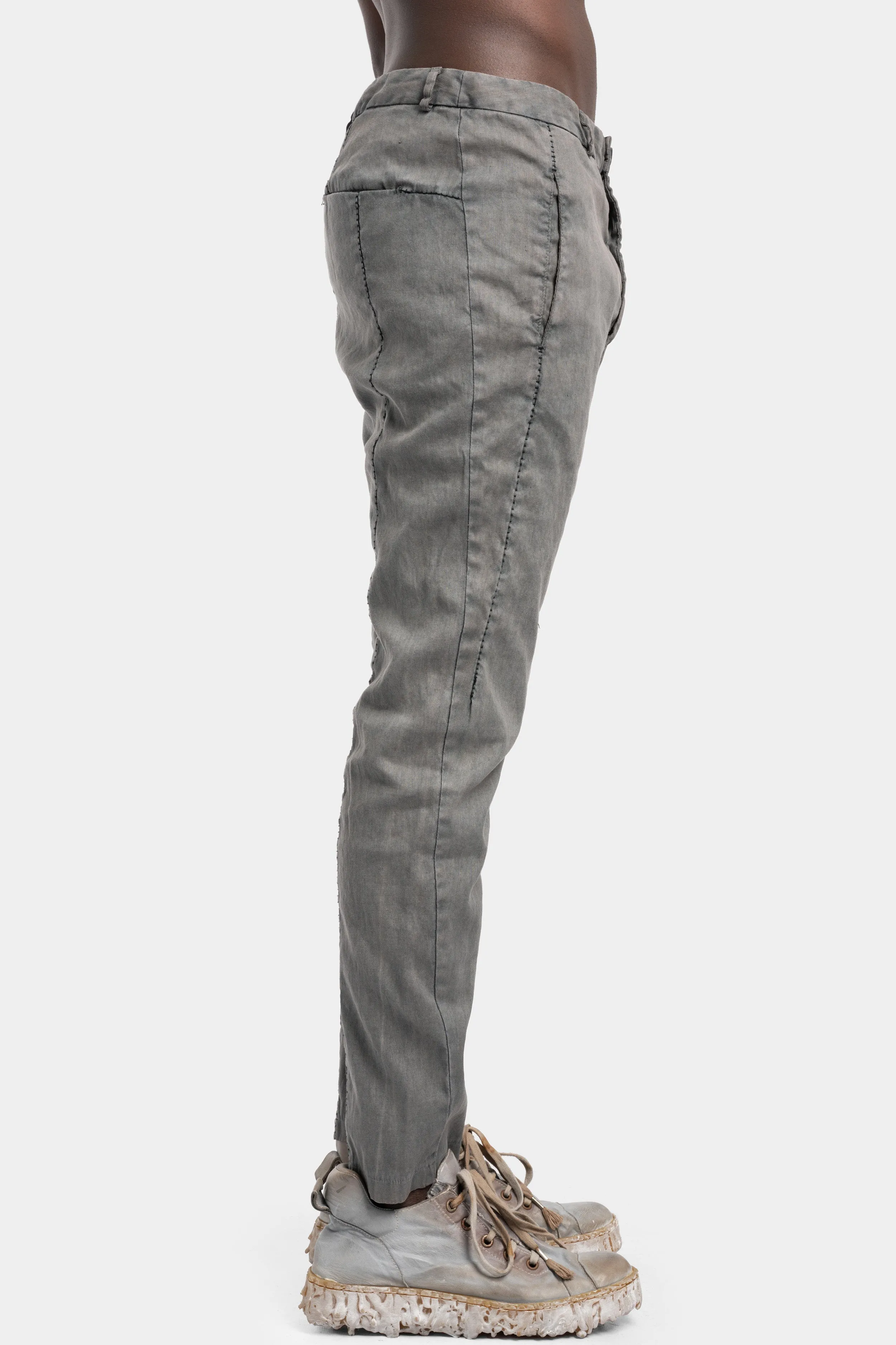 Woven linen pants, Grey wash