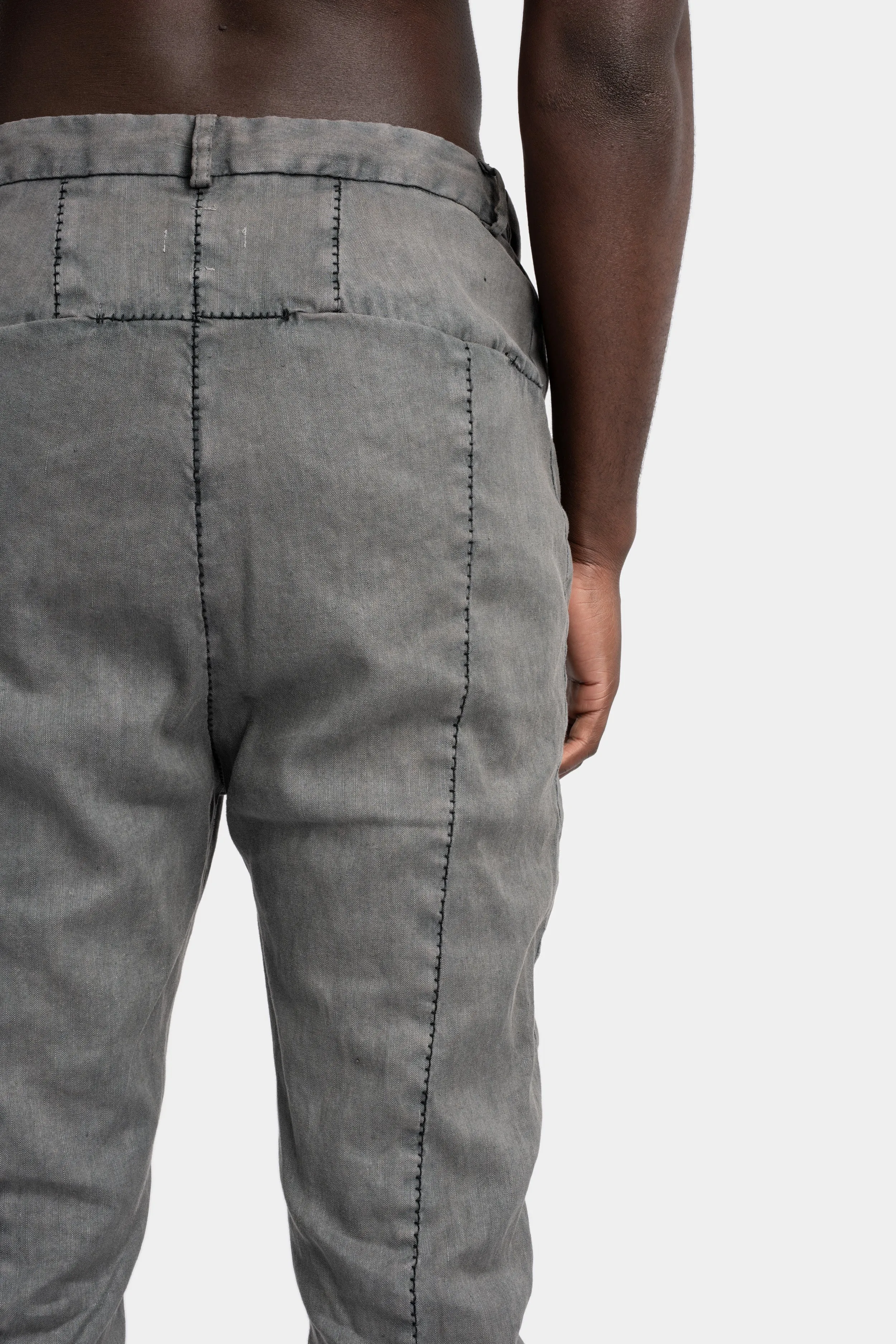 Woven linen pants, Grey wash