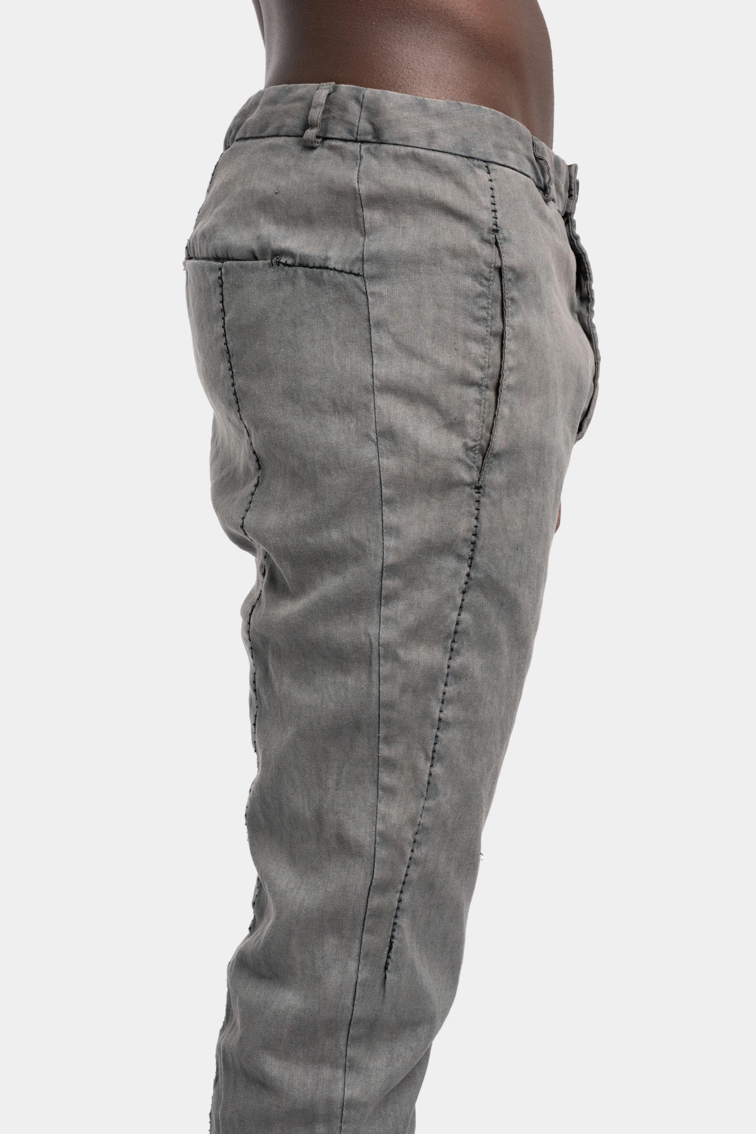 Woven linen pants, Grey wash