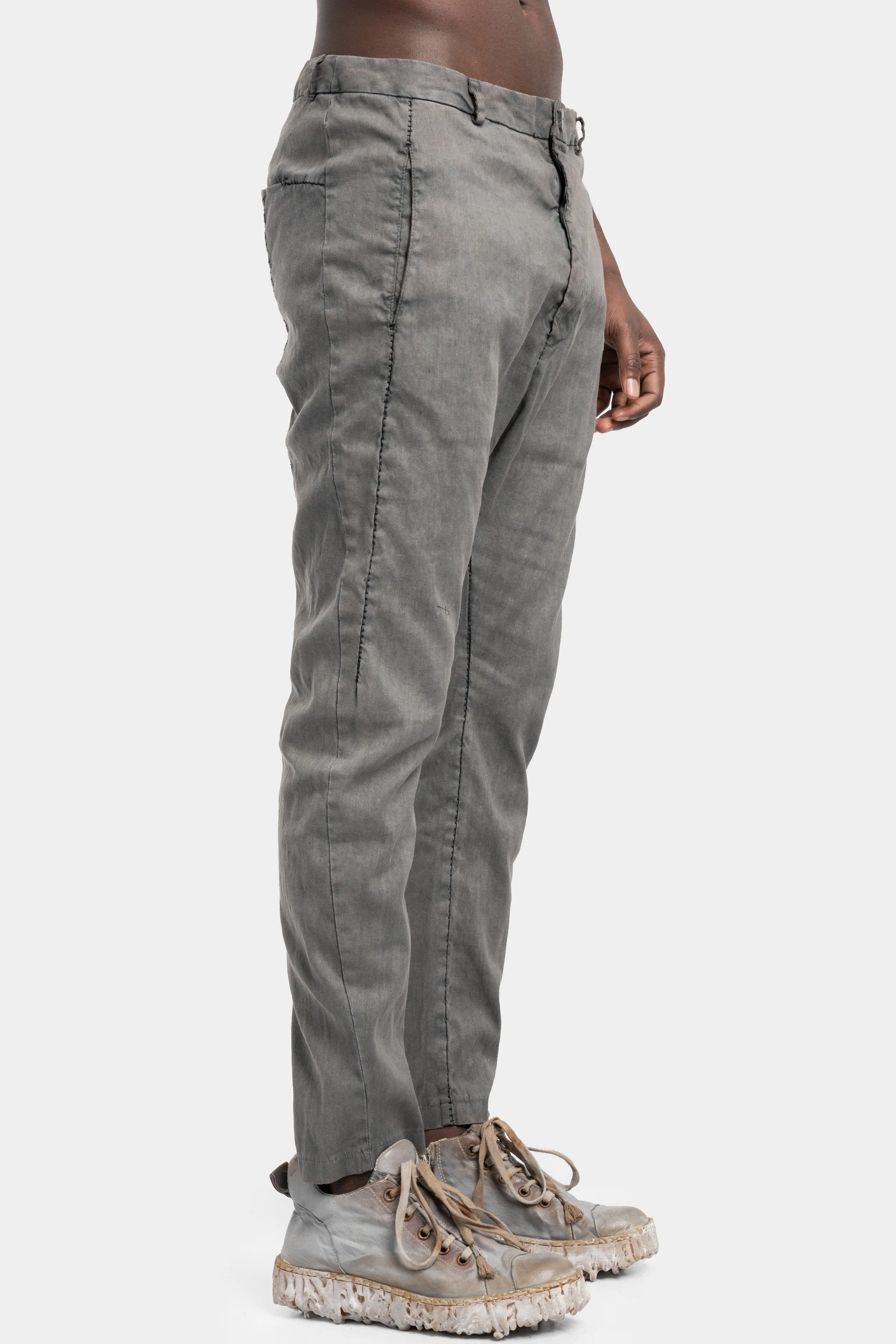 Woven linen pants, Grey wash