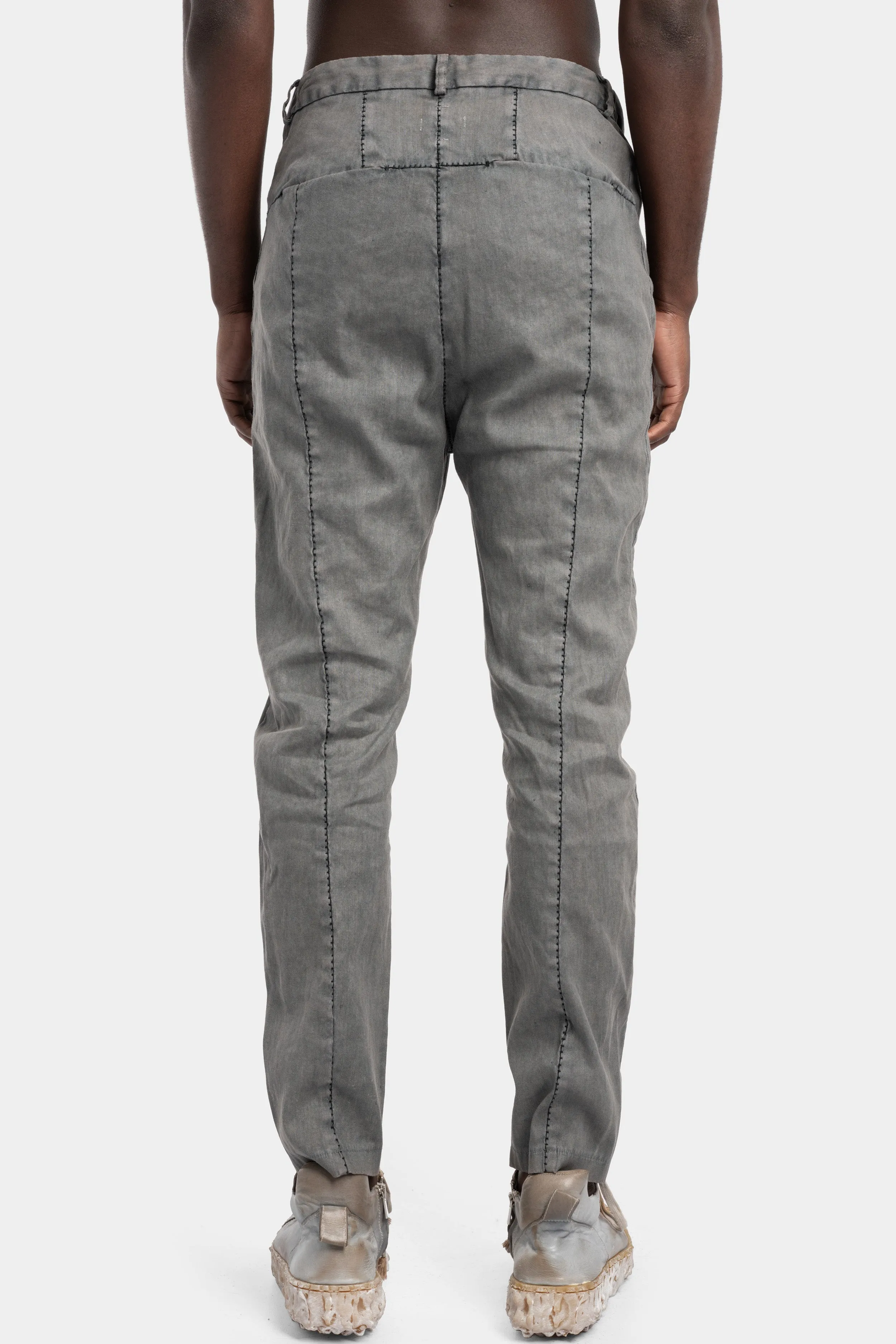Woven linen pants, Grey wash