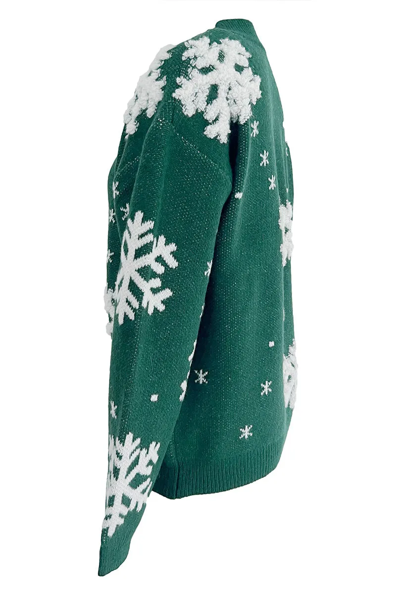 WR3354 Snowflake Holiday Sweater Outerwear