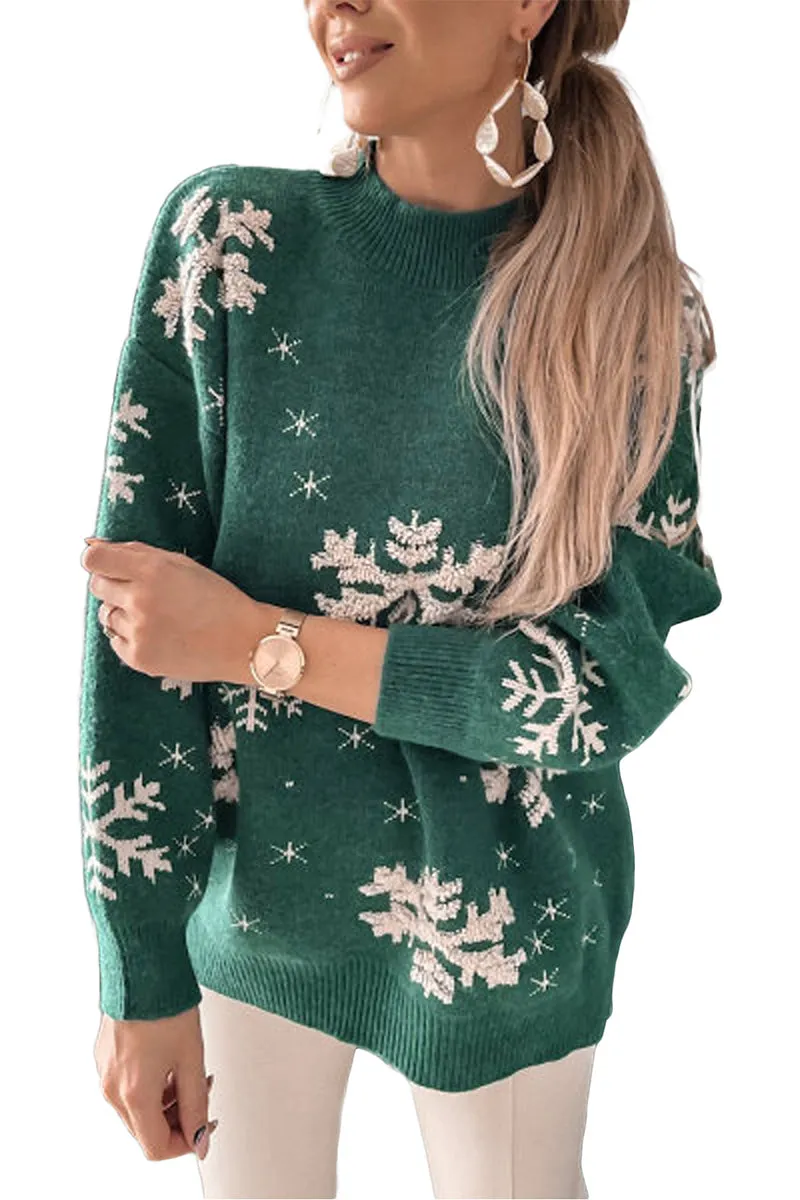 WR3354 Snowflake Holiday Sweater Outerwear