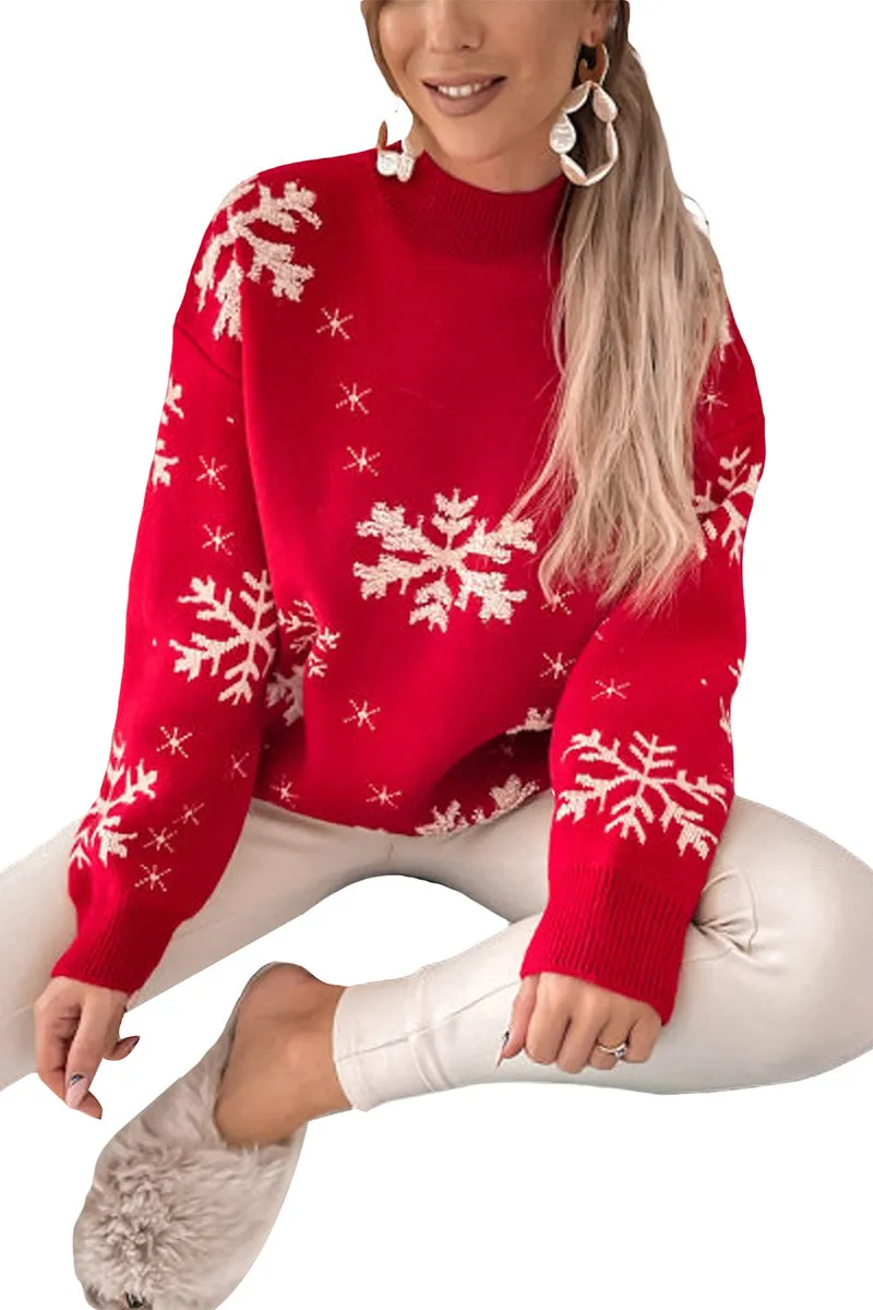 WR3354 Snowflake Holiday Sweater Outerwear