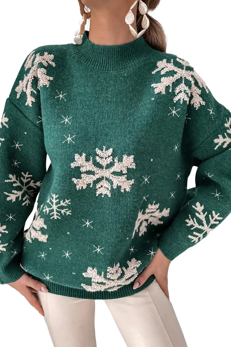 WR3354 Snowflake Holiday Sweater Outerwear