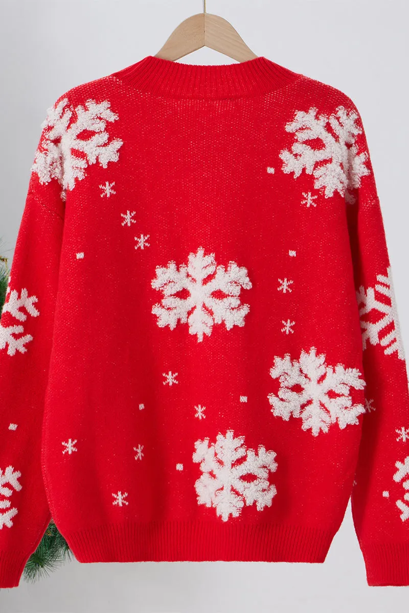 WR3354 Snowflake Holiday Sweater Outerwear