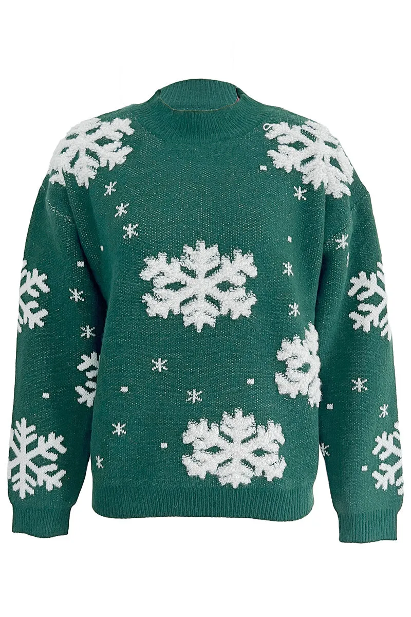 WR3354 Snowflake Holiday Sweater Outerwear