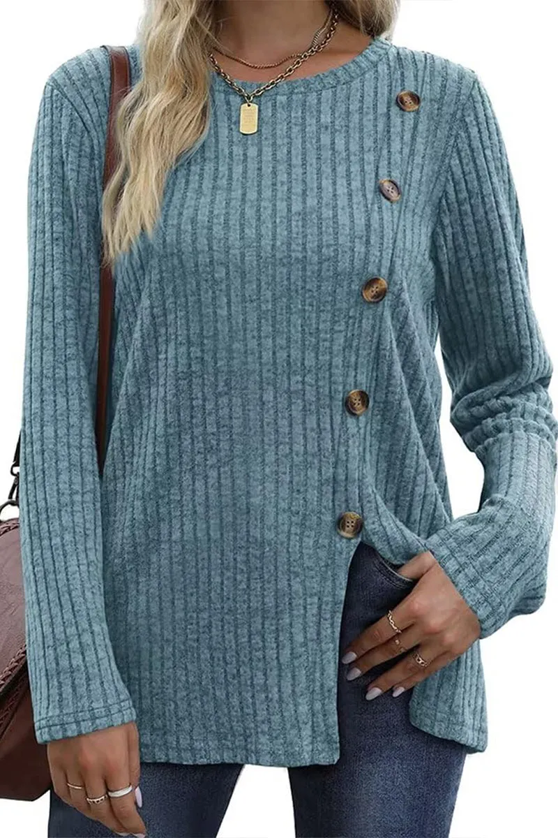 WS3196 Round Neck Pullover Sweater Outerwear