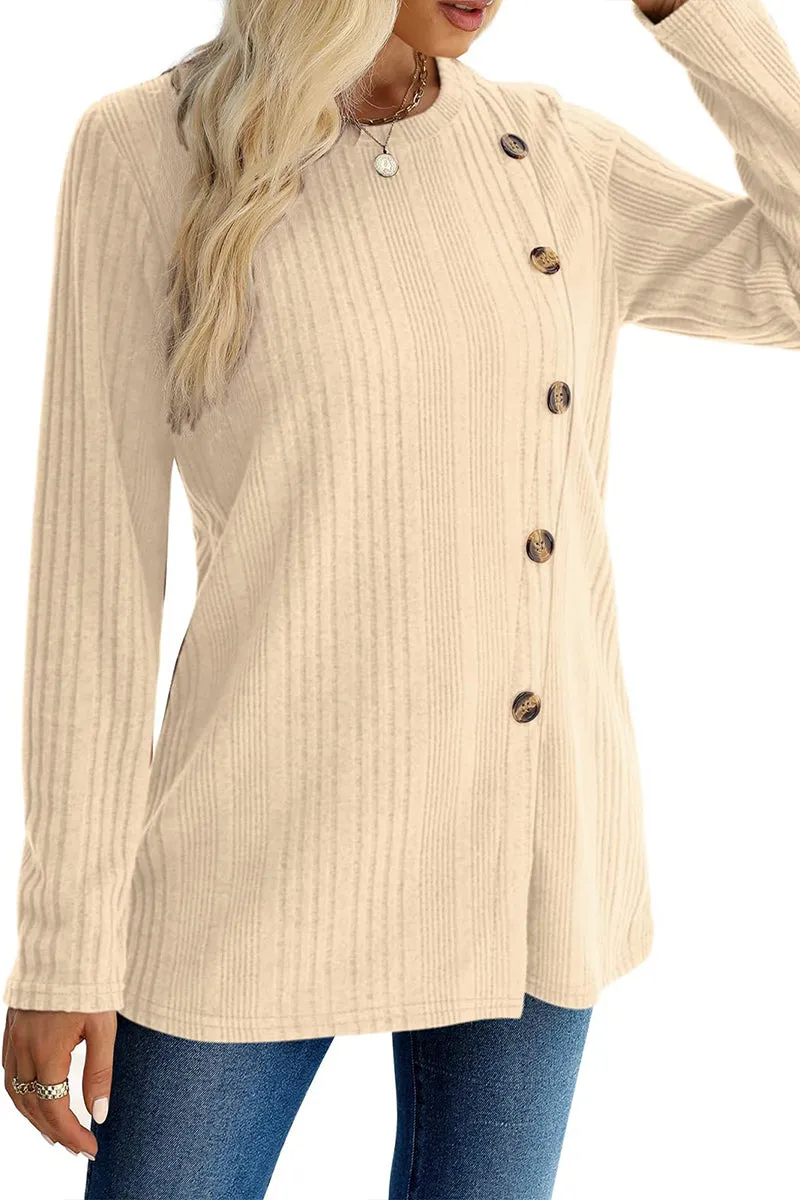 WS3196 Round Neck Pullover Sweater Outerwear