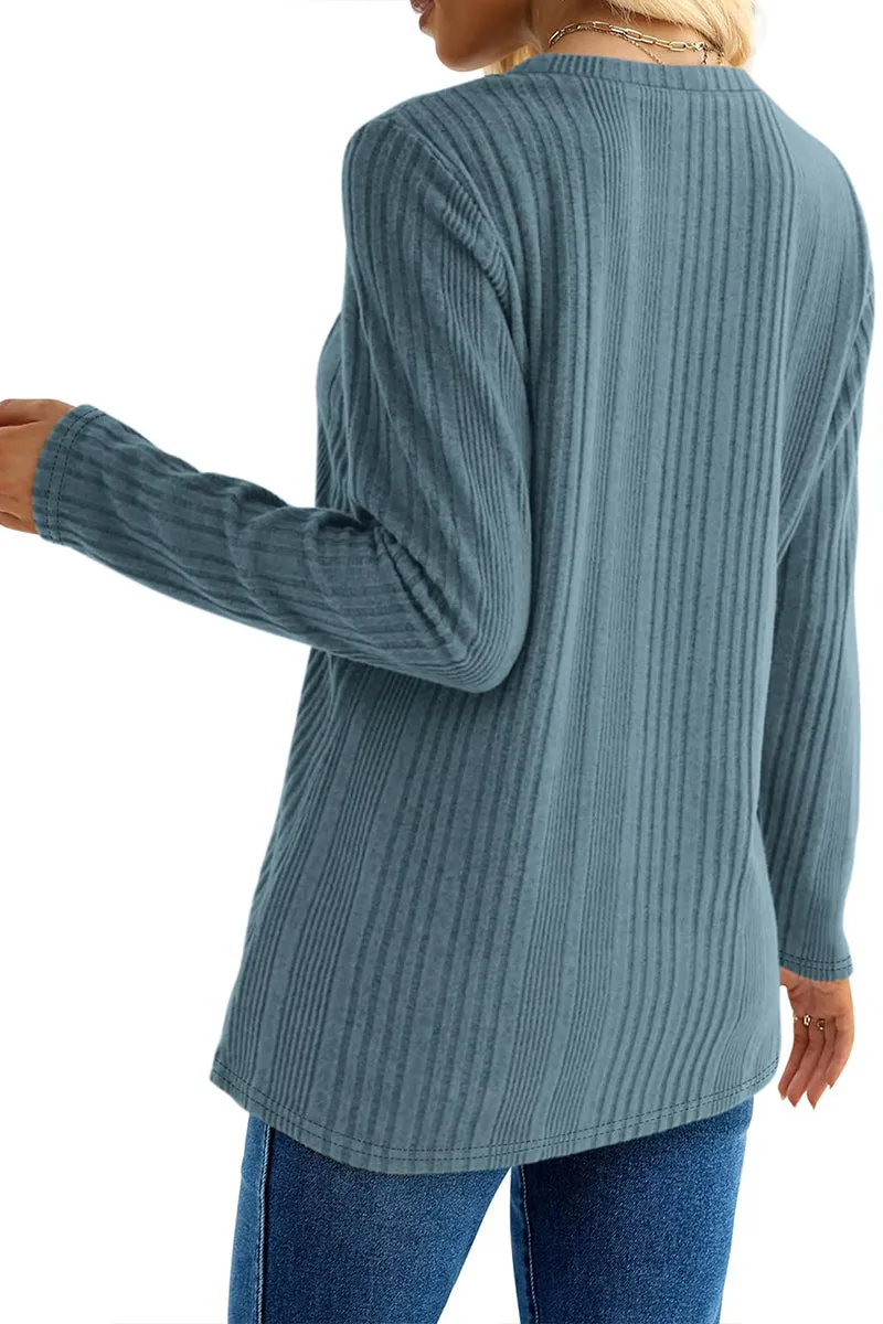 WS3196 Round Neck Pullover Sweater Outerwear